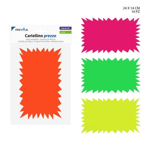 [0222848] Etiqueta de precio rectangular 24x14cm 10 piezas para etiquetado