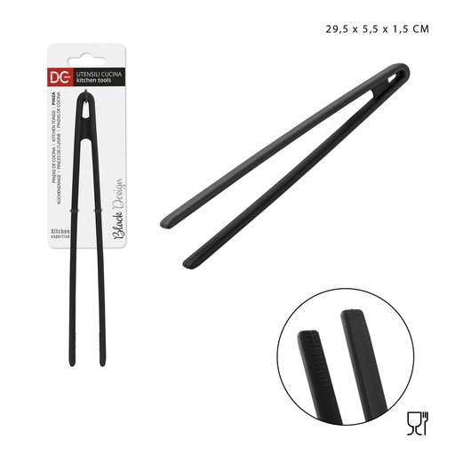 [0222855] Pinza multiuso de silicona 29.5x5.5x1.5cm negra
