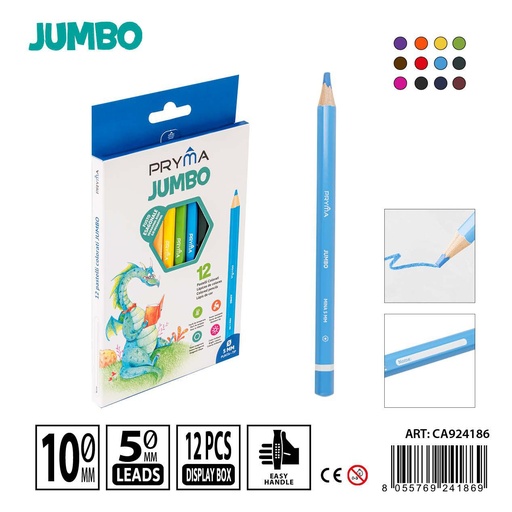 [0223336] Lápices de colores jumbo 12 piezas - Accesorios de arte