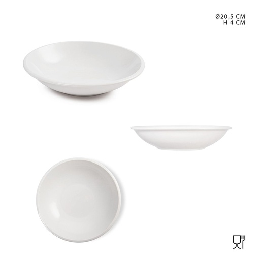 [0223543] Plato hondo de porcelana 20.5cm - Vajilla
