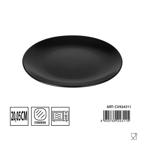 [0223581] Plato de fruta negro mate 20cm