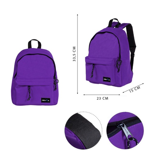 [0223654] Mochila escolar morada 33.5x23x15 cm - Backpack para estudiantes
