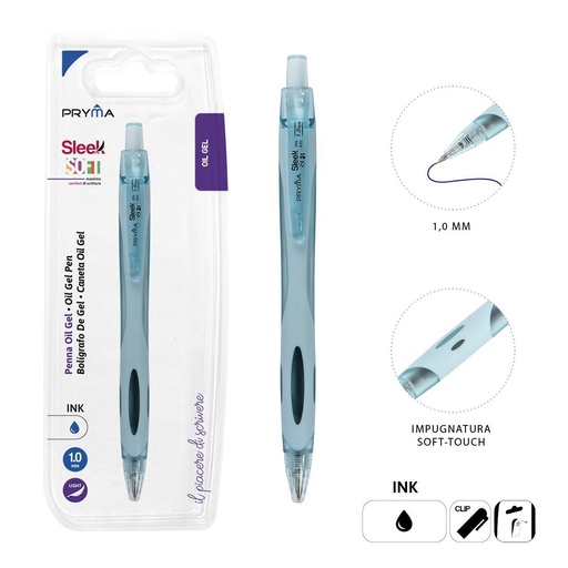 [0224109] Bolígrafo de clic suave de gel 0.7mm azul para escritura