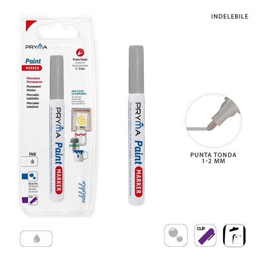 [0224049] Ratolador redondo de pintura 2mm plata - Herramientas de escritura