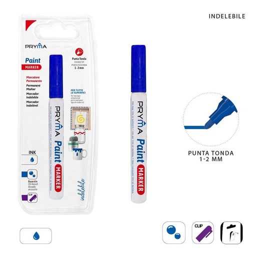 [0224050] Rotulador de pintura redondo 2mm azul, útiles de escritura