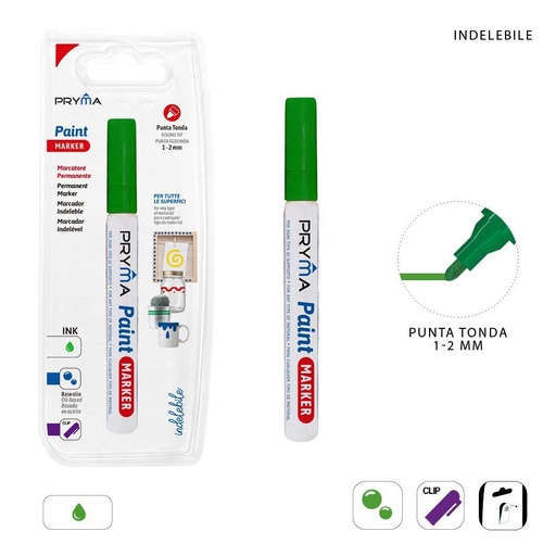 [0224052] Rotulador de pintura redondo 2mm verde para manualidades