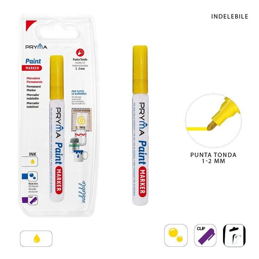 [0224053] Rotulador de pintura redondo 2mm amarillo