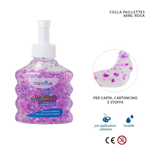 [0224208] Pegamento con lentejuelas rosa 88ml para manualidades y decoración