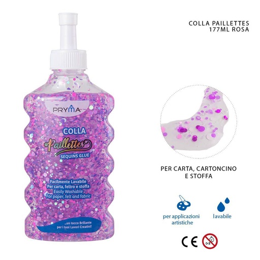 [0224212] Pegamento con lentejuelas rosa 177ml para manualidades