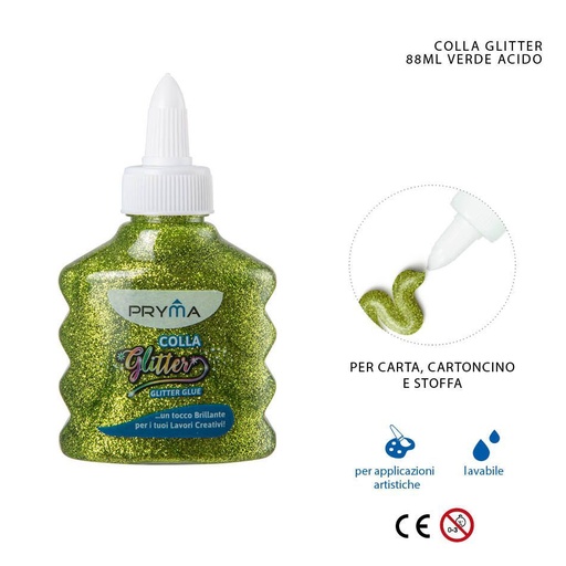 [0224214] Pegamento con purpurina verde claro 88ml para manualidades