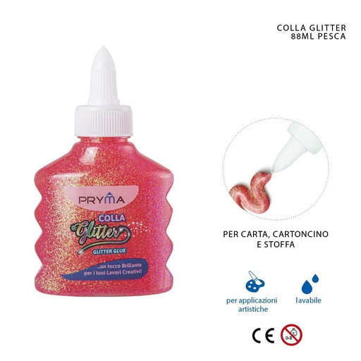 [0224215] Pegamento con purpurina 88ml coral para manualidades