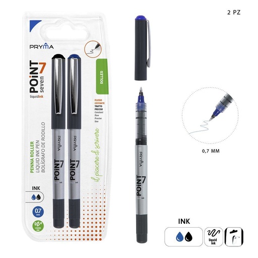 [0224337] Bolígrafo de tinta 0.7mm 2 piezas rojas/azules - Material de escritura