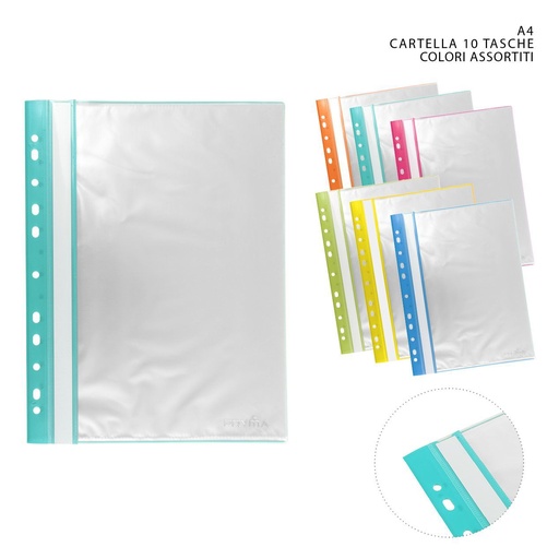 [0224984] Carpeta flexible con agujeros de color A4 10 páginas - Carpeta de archivo