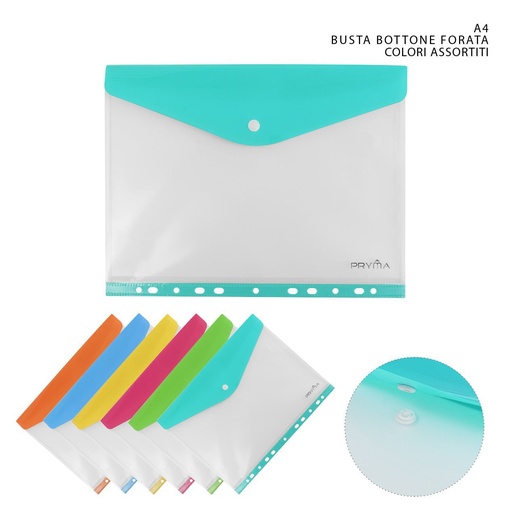 [0225005] Carpeta con botón de colores A4 para documentos y organización