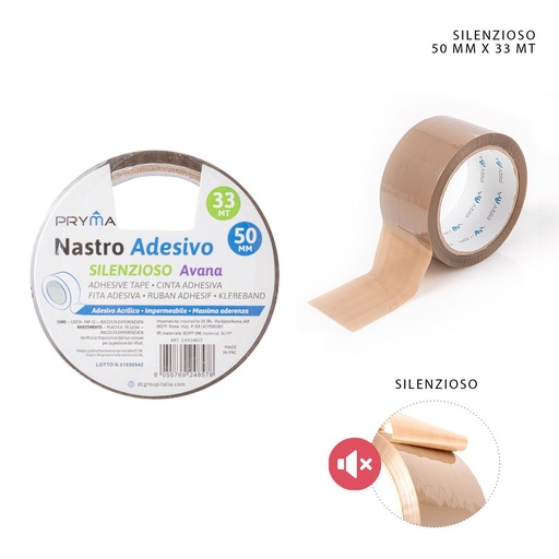[0224580] Cinta adhesiva silenciosa 50mm x 33m - Cintas adhesivas