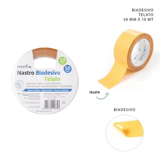 [0224588] Cinta adhesiva doble cara para lienzo 50mmx10m - Material de oficina