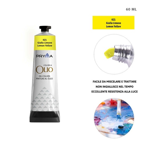 [0224613] Pintura al óleo 60ml N.021 amarillo limón - Pinturas y arte