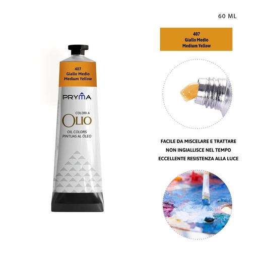[0224616] Pintura al óleo 60ml N.407 amarillo medio - Pinturas y arte