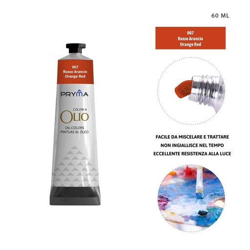 [0224624] Pintura al óleo 60ml N.007 rojo anaranjado - Pinturas y arte