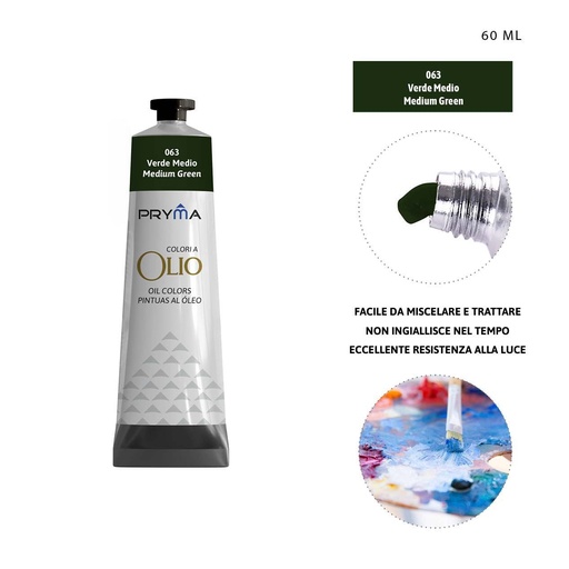 [0224631] Pintura al óleo 60ml N.063 verde medio - Pinturas y arte