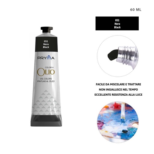 [0224645] Pintura al óleo 60ml N.051 negro - Pinturas y arte