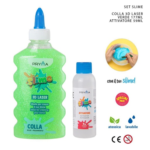 [0224831] Juego de slime verde 59ml con pegamento 3D para manualidades