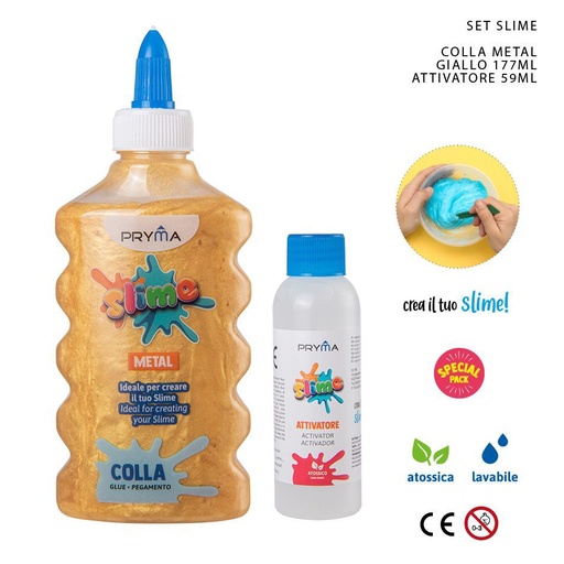 [0224836] Juego de slime 59ml amarillo acero con adhesivo y molde