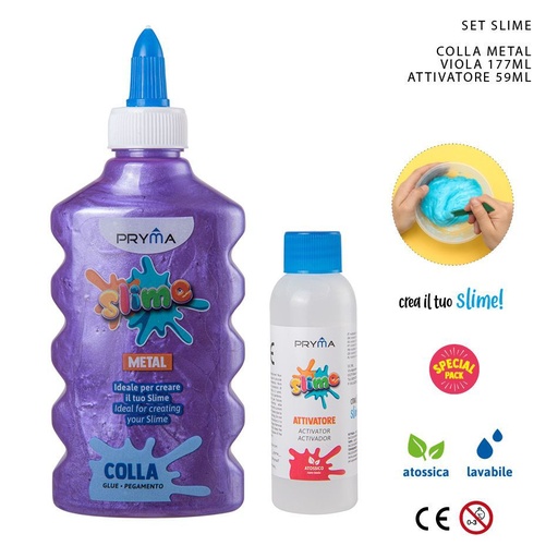 [0224837] Juego de slime 59ml violeta acero con pegamento 3D para manualidades