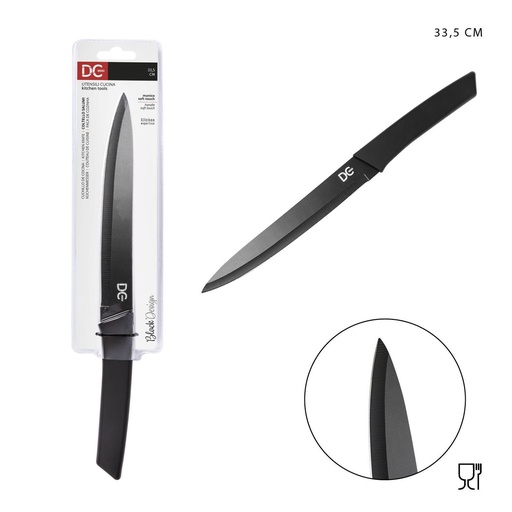 [0224937] Cuchillo para salami L/Black 33.5cm sin contacto para cocina