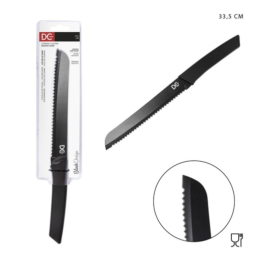 [0224938] Cuchillo para pan 33.5cm diseño negro