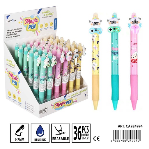 [0225414] Bolígrafo borrable 0.7mm con diseño de perro para escritura