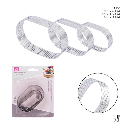 [0223400] Molde redondo de presión para mousse 6.5x3-7.5x4.5-9.5x6cm 3pz - Baking