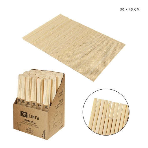 [0224113] Mantel individual de bambú 30x45 cm - Accesorios de cocina y manteles