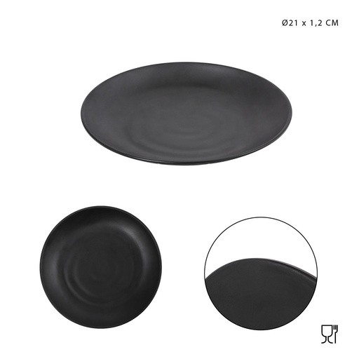 [0224520] Plato plano melamina D21x1.2cm - Utensilio de cocina