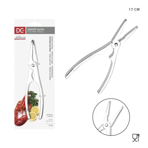 [0225761] Pinza para crustáceos de metal 17x4 cm - Utensilios de cocina