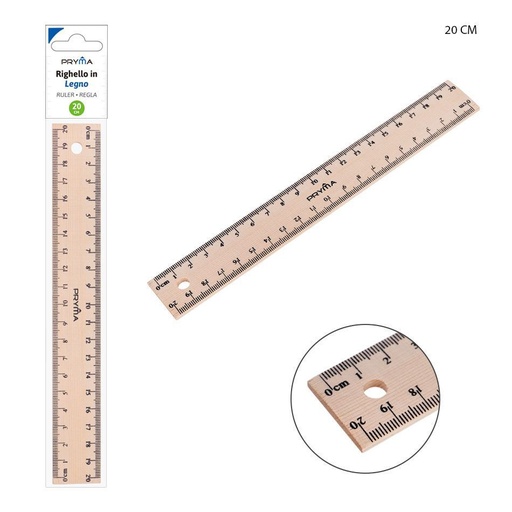 [0224734] Regla de madera 20cm - Material de papelería