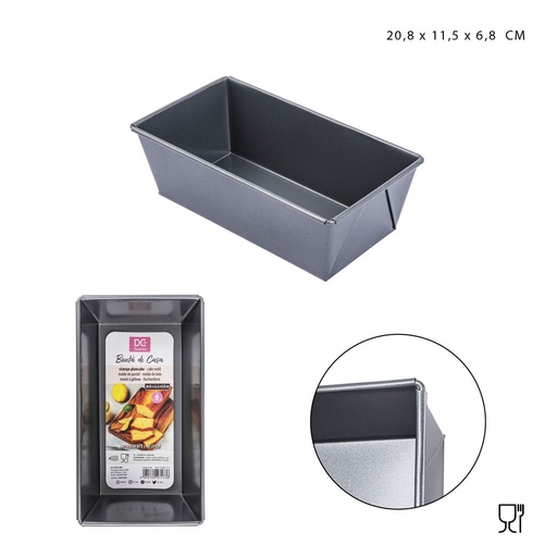 [0225894] Bandeja rectangular para hornear 20.8*11.5*6.8cm para repostería