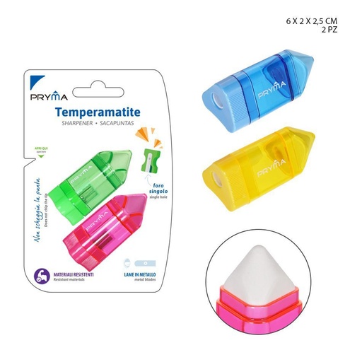 [0226191] Sacapuntas 6x2x2.5cm 2pcs para útiles escolares