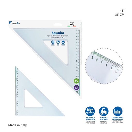 [0202394] Escuadra 45° 35cm para dibujo y medición