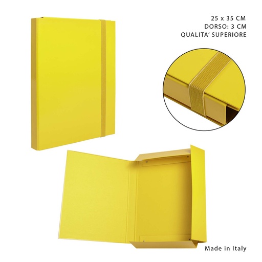 [0212488] Carpeta gruesa con goma elástica D3 25x35 cm amarillo - Papelería