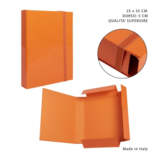 [0212492] Carpeta gruesa con goma elástica D5 25x35 cm naranja