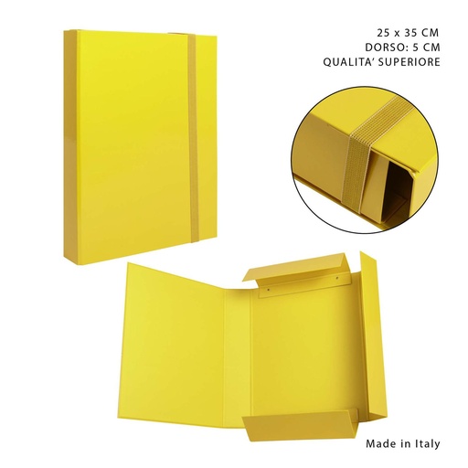 [0212493] Carpeta gruesa con goma elástica D5 25x35cm amarillo para archivadores