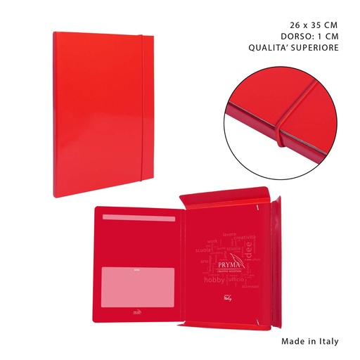 [0212506] Carpeta gruesa con goma elástica 26x35cm roja para archivos