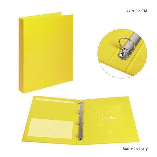 [0212513] Carpeta de 4 anillas 27x32cm amarillo para archivado