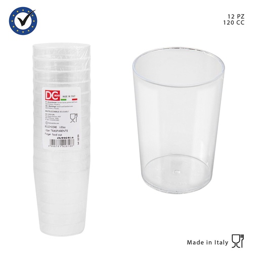 [0220371] Vasos plásticos transparentes 120ml 12pz