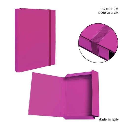 [0222903] Carpeta con goma plana D3 25x35cm fucsia para documentos