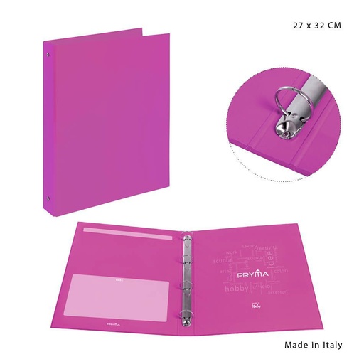 [0222912] Carpeta de 4 anillas fucsia 27x32cm - Artículos de oficina