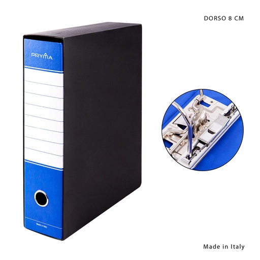[0223968] Archivero con anillas y caja D8 azul - Papelería