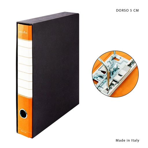 [0223969] Archivador con anillas y caja D5 naranja - Papelería