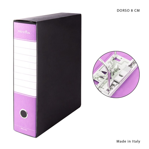 [0223976] Archivero con anillas y caja D8 lila - Papelería
